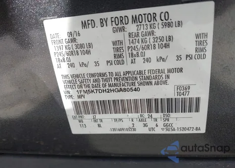2017 Ford Explorer Xlt from USA, damaged, VIN 1FM5K7DH2HGA80540